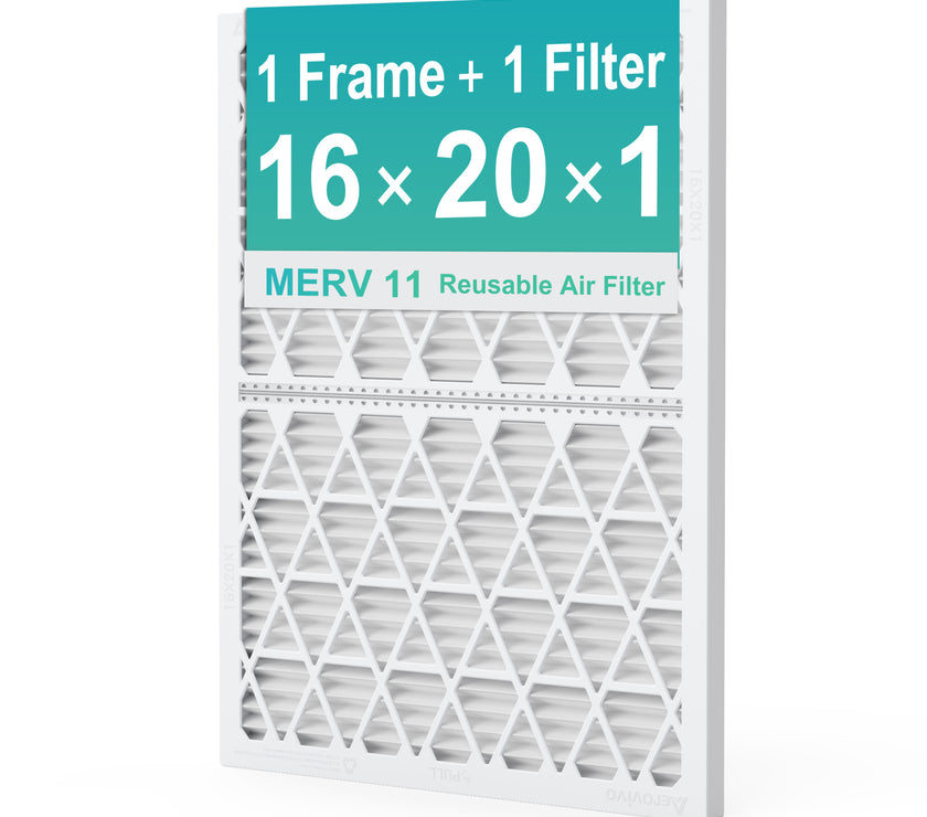 16x20x1 Air Filter MERV 11, 1 Pack Media with Reusable Frame