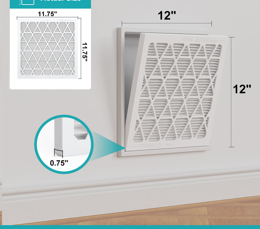 12x12x1 Air Filter MERV 8, 6 Pack Replaceable Filter Paper with Reusable Frame