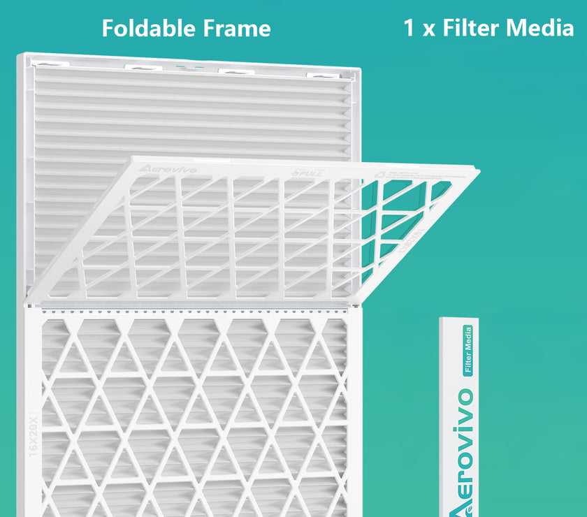 16x20x1 Air Filter MERV 11, 1 Pack Media with Reusable Frame