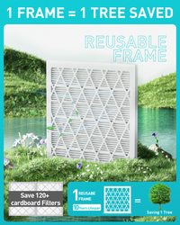 14x30x1 Air Filter MERV 11, 6 Pack Refills with 1 ABS Frame, Reusable AC HVAC Furnace Filter