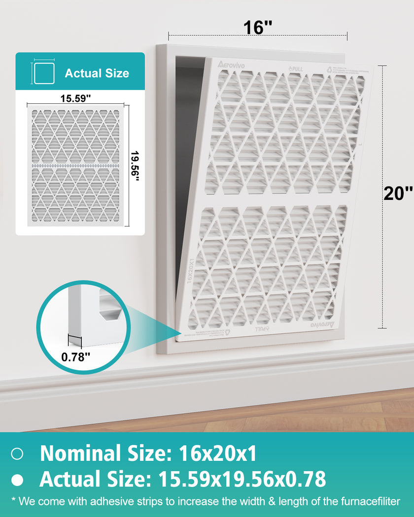 16x20x1 Air Filter MERV 11, 1 Pack Media with Reusable Frame