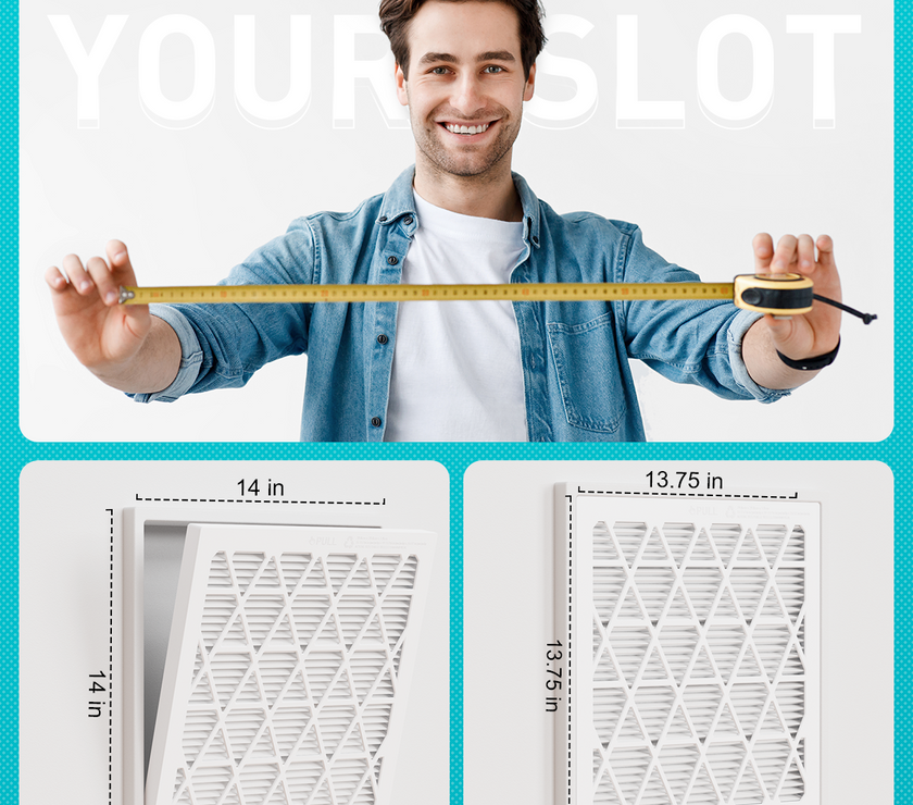 14x14x1 Air Filter MERV 8, 1 Pack Media with Reusable Frame, Reusable AC HVAC FurnaceFilter
