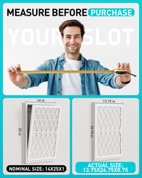 14x25x1 Air Filter MERV 8, 1 Pack Media with Reusable Frame, Reusable AC HVAC FurnaceFilter