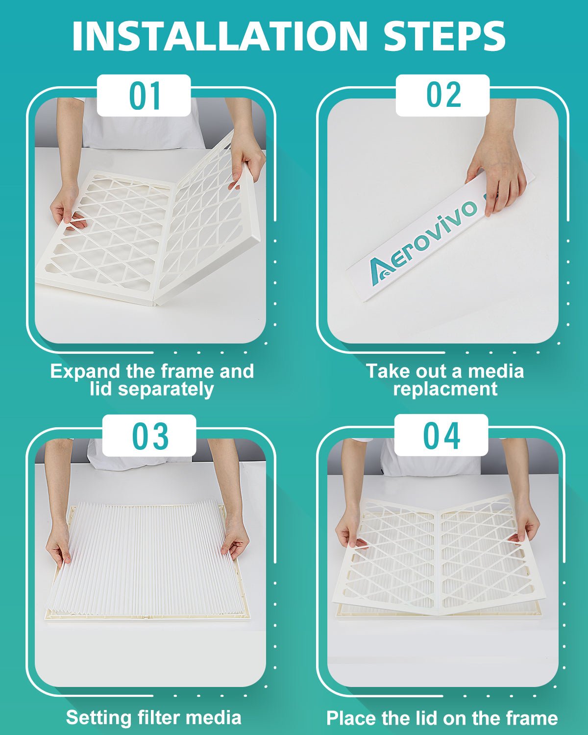 16x20x1 Air Filter MERV 13, 1 Pack Media with Reusable Frame